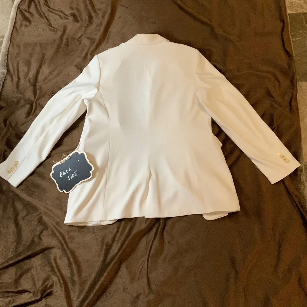 H & M White M Single button breasted Jacket Minimalist Normcore Scandi Girl
